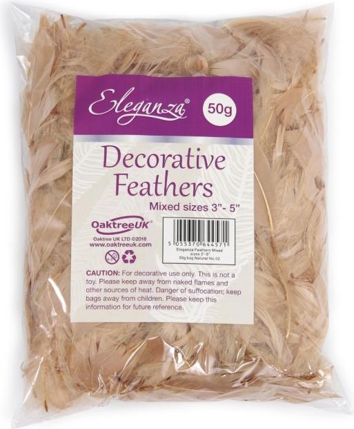 Immagine prodotto Piume decorative naturali 50 grammi - misure miste