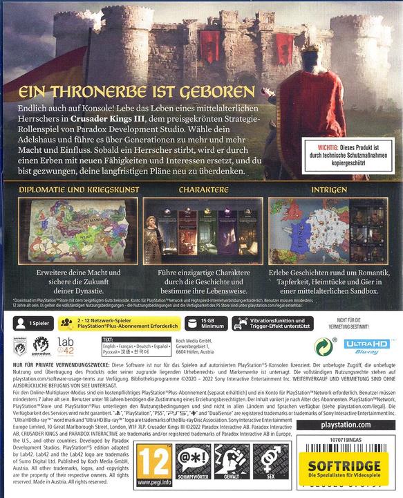 Produktbild Paradox Interactive Crusader Kings III Day One Edition (PS5, DE)