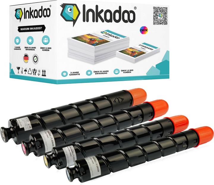 Produktbild Inkadoo Toner multipack kompatibel zu Canon C-EXV 29 enthält 4x Tonerkartusche Schwarz Cyan Magenta... (BK)