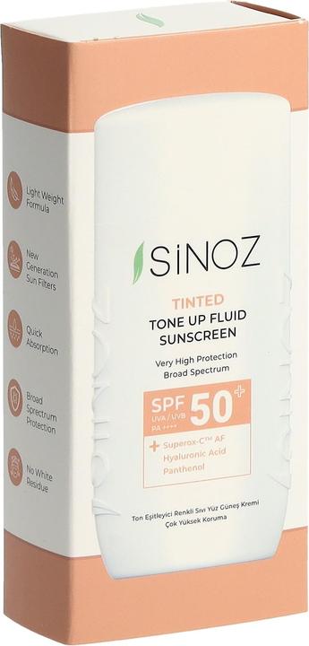 Actual product image Sinoz Tinted Tone Up Fluid Sunscreen (Sun lotion, SPF 50+, 50 ml)