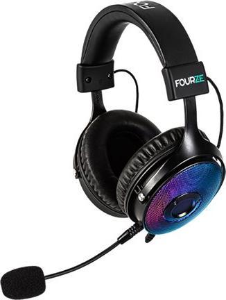 Image du produit Fourze Casque de jeu GH350 avec éclairage RGB, son surround virtuel 7.1, connexion USB, noir (Filaire)