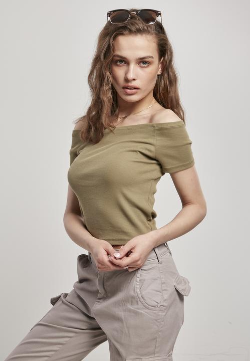 Actual product image Urban Classics Ladies Off Shoulder Rib Tee (L)