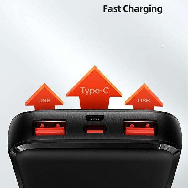 Image du produit Usams PB58 10000 mAh Power Bank Noir (10KCD16101) (10000 mAh, 22.50 W, 37 Wh)