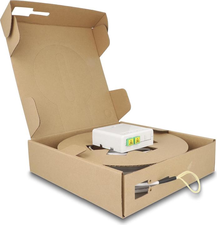 Actual product image Delock Fibre optic junction box 2 x SC/APC simplex with installation cable set 40m (Splice box)