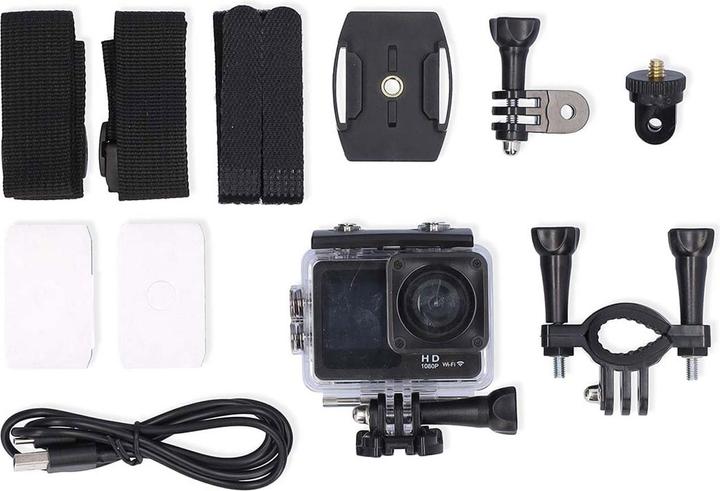 Actual product image Nedis Action Cam | Dual screen | 1080p@30fps | 12 MPixel | Waterproof up to: 30.0 m | 70 min | (30p, Wi-Fi)