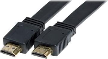 Image du produit Tecline Câble plat HDMI haute vitesse, plaqué or, HDMI St. A / St. A, noir, câble plat HDMI de 1,5 m pour (1.50 m, HDMI)