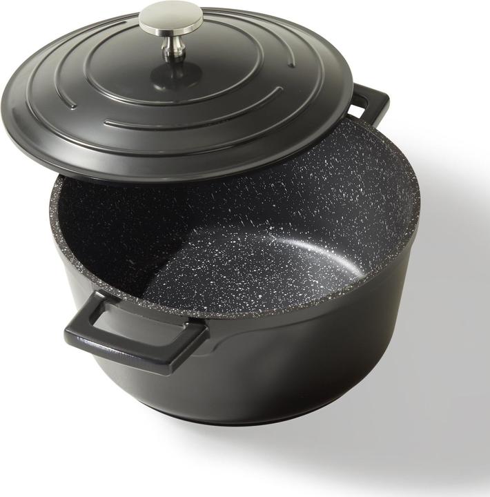 Actual product image Stoneline 20094 Roasting Pot, ø 20cm, with cast aluminium lid, capacity 2,6L, black (20 cm, Casserole + Stewpot, Aluminium)