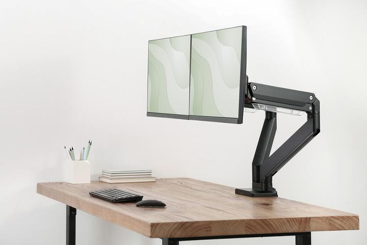 Actual product image Digitus Assmann Electronic Dual Gas Spring Monitor Table Mount 2x 35 inch 2x15kg max black (Table, 35")