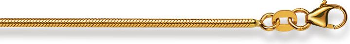 Actual product image Natsumi Schmuck Necklace yellow gold 18K/750 snake matt 1.6mm (750/18 K Yellow gold, 38 cm)