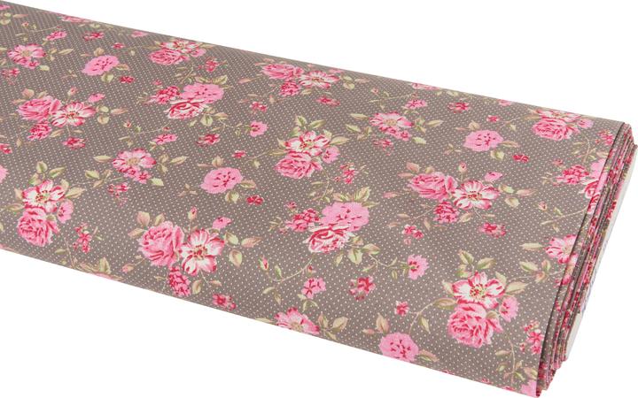 Produktbild Westfalenstoffe Baumwoll-Stoff "Rosenborg" Rosé/Taupe, 150 cm breit, Meterware