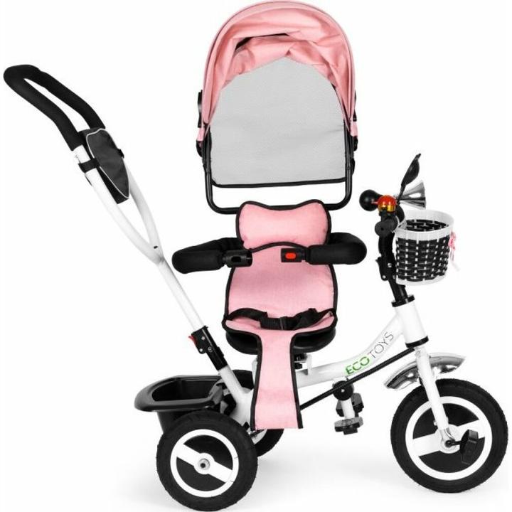 Produktbild EcoToys Dreirad mit Schüttler und Führungsstange rosa