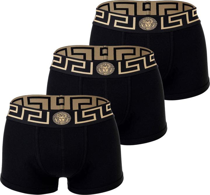 Versace Underpants Tri-Pack Trunk Jersey Topeka Bi-Stretch Cotton Organic New Logo