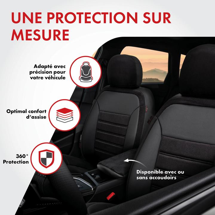 Image du produit Walser Housse de siège pour Hyundai i10 (BA, IA) 08/2013-aujourd'hui, 2 housses de siège individuelles