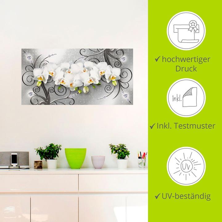 Actual product image Artland White orchids on ornaments U1QV (40 x 20 cm)