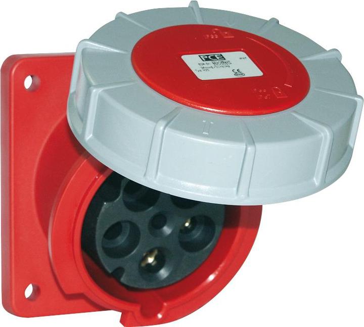 Produktbild PCE 435-2 Anbaudose schräg 63A 5p 2h IP66/67 Power Twist (Flansch 100x112 - Lochabstand 80x88)