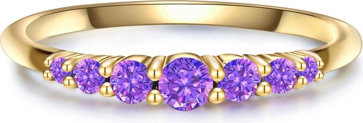 Actual product image Glanzstücke München Ladies Sterling Silver Amethyst Yellow Gold - 28683 (52, 925 Silver)