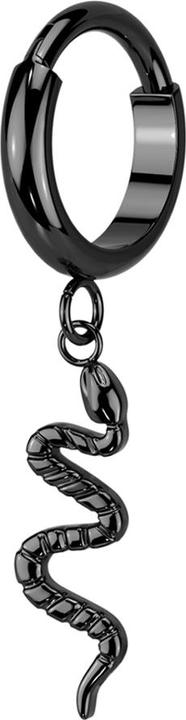 Star Piercing Micro Segmentring klappbar schwarz Anhänger Schlange (Titan G23, ohne Messing)