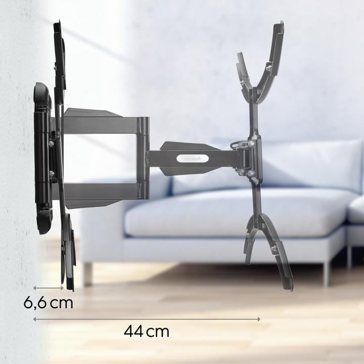 Image du produit Hama Support TV mural FULLMOTION, 3 étoiles, 229 cm (90"), noir (Mur, 90.16", 50 kg)