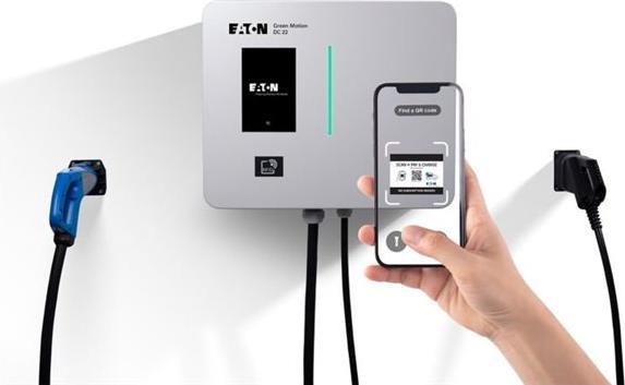 Produktbild Eaton Motion DC 22 EV charging station Online CCS 2 and CHAdeMO connectors RJ45 communication (Typ 2, 22 kW)