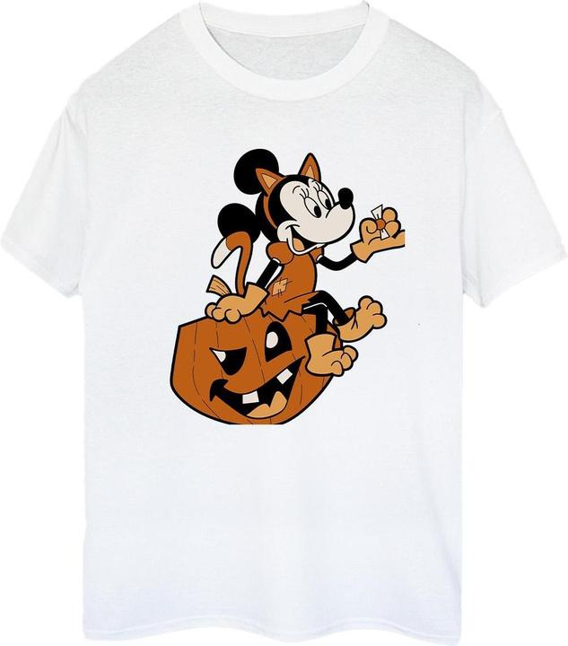 Actual product image Mickey Mouse Womens/Ladies Minnie Mouse Cat Cotton Boyfriend Halloween T-Shirt (XXL)