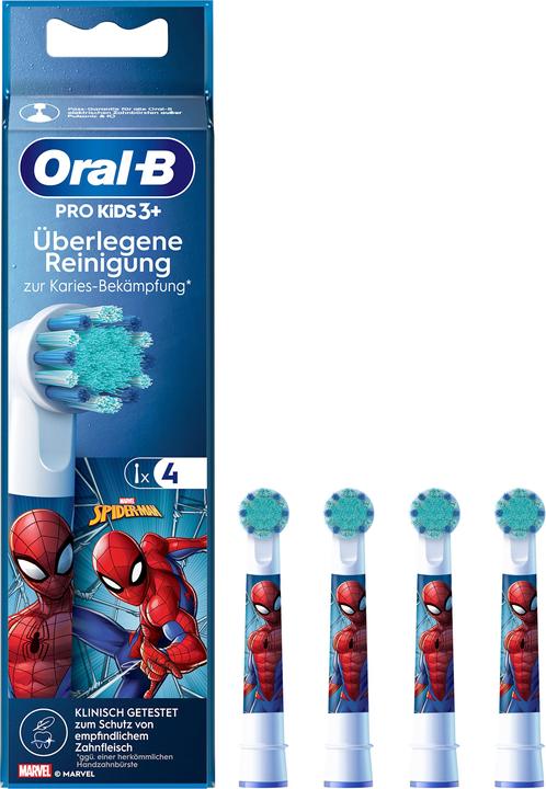 Actual product image Oral-B Attachment brushes Kids Spiderman 4 pcs. (4 x)