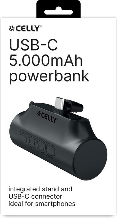 Produktbild Celly PowerBank Compact Usb-C 5000mAh (5000 mAh, 10.50 W)