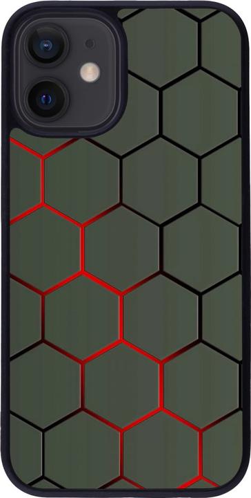 Actual product image PhoneLook Cover Silicone black Geometric Line red (Apple iPhone 12 mini)