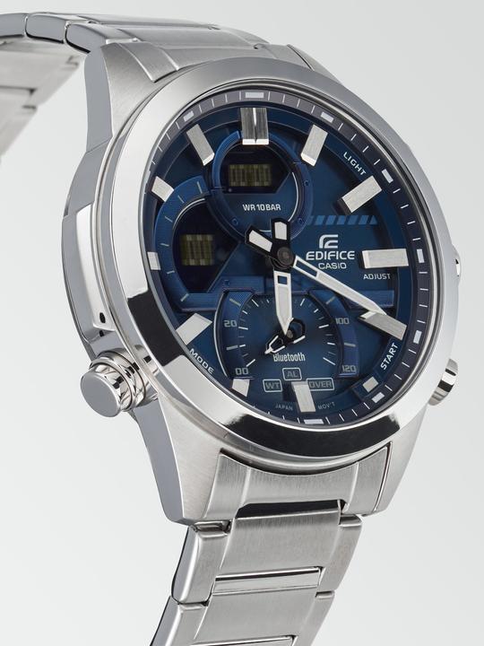 Actual product image Casio Edifice - ECB-30D-2AEF (Chronometers, Digital watch, Rotatable bezel, Power reserve display, Watch with gemstone, 49 mm)