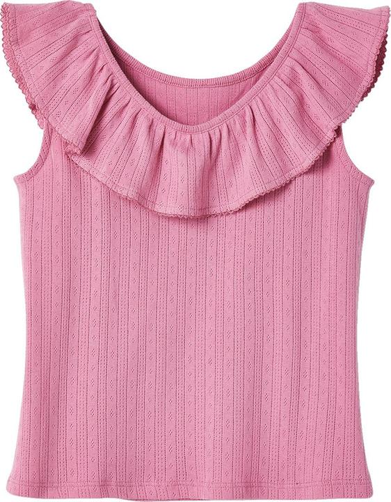Vertbaudet Mädchen Volant-Top aus Pointelle-Jersey (146)