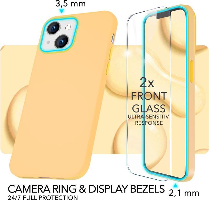 Actual product image Nalia Liquid silicone case with MagSafe function & 2x display protection glass (Apple iPhone 14)