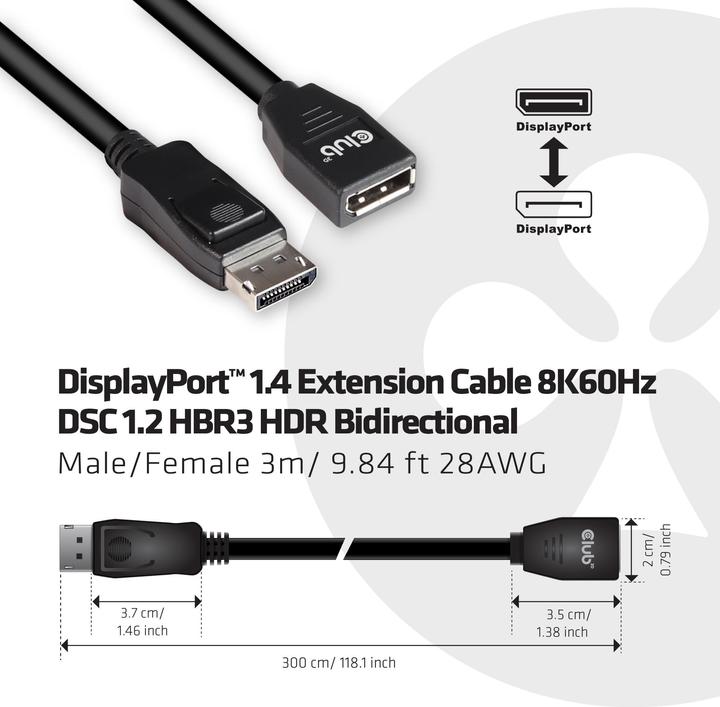 Produktbild Club 3D DisplayPort — DisplayPort (3 m, DisplayPort)