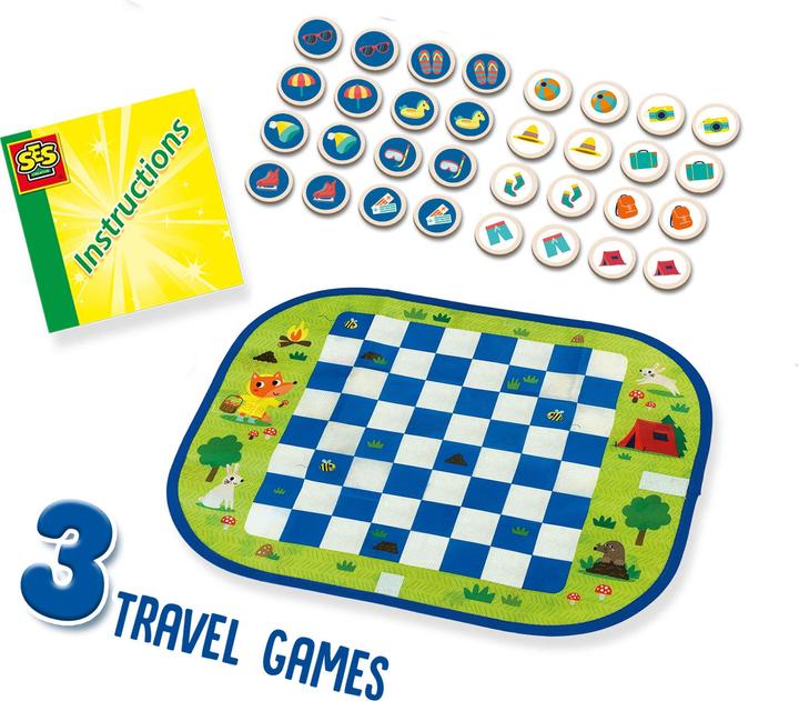 Actual product image Ses Wrap and Go Travel Games, 3in1 (English, French, Dutch, German)