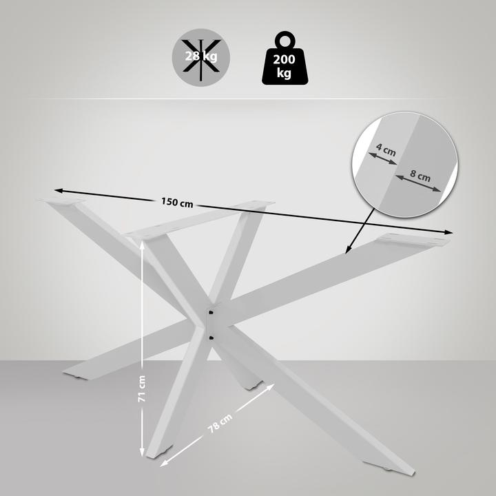 Image du produit CLP Pieds de table Biloxi L, blanc