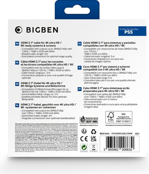 Produktbild Bigben HDMI – HDMI (3 m, HDMI)