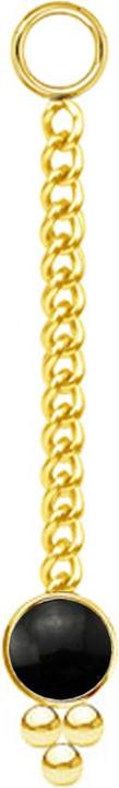 Produktbild Star Piercing Anhänger vergoldet Kette mit Anhänger schwarzer Onyx Stein drei Kugeln (ohne Messing, Chirurgenstahl 316L, Mineralisch)