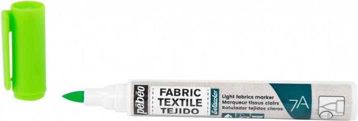 Actual product image Pebeo 7A Light Fabric Marker 1mm Brush Nib (Neon green, 1 mm)