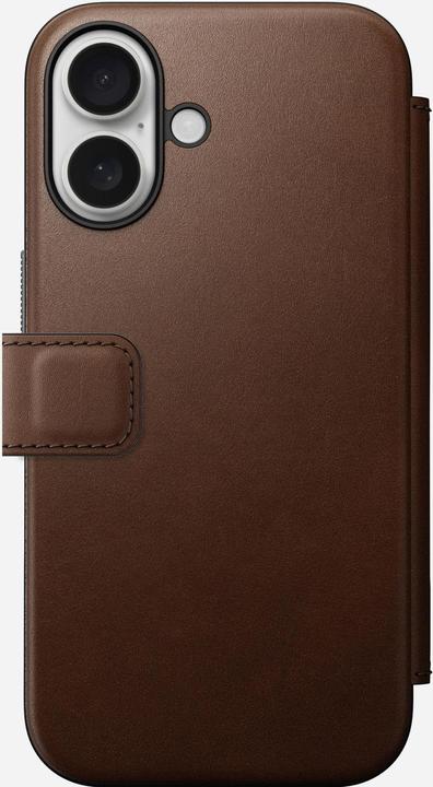 Actual product image Nomad Modern Leather Folio - Brown - iPhone 16 (Apple iPhone 16)