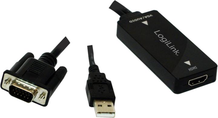 Produktbild LogiLink CV0060 - VGA mit Audio- und HDMI-Konverter (HDMI, 20 cm)