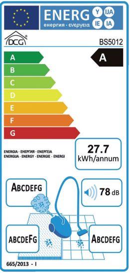 Label énergétique DCG Aspirateur cyclonique 700 W