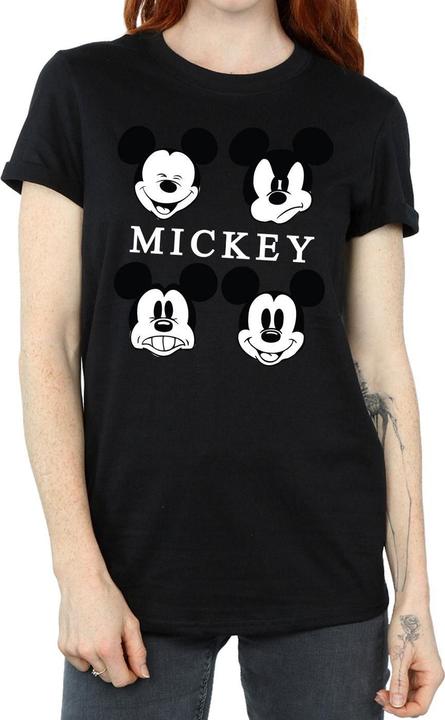 Actual product image Disney Womens/Ladies Mickey Mouse Head Cotton Boyfriend T-Shirt (L)