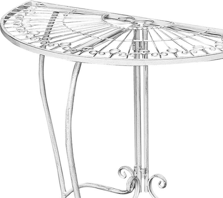 Produktbild Mojawo Wandtisch Beistelltisch Gartentisch Balkontisch halbrund klappbar weiss (80 cm)