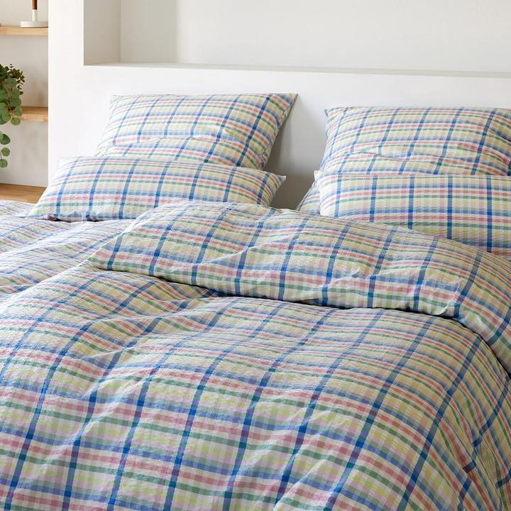 Image du produit Elegante Web-Seersucker Bettwäsche Gudhjem kiwi (Set de linge de lit, 155x220 cm + 80x80 cm)