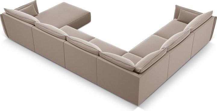 Actual product image Micadoni Velvet Panoramic Left Corner Sofa, "Kaelle", 8 Seats, 384x284x85Made in Europe (Sofa landscape)