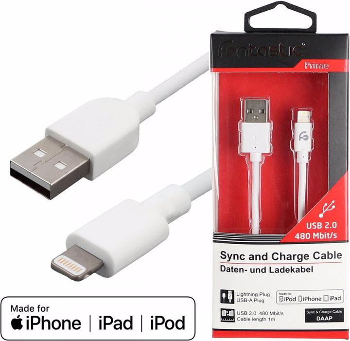 Produktbild fontastic Prime USB A - Lightning (1 m, USB 2.0)