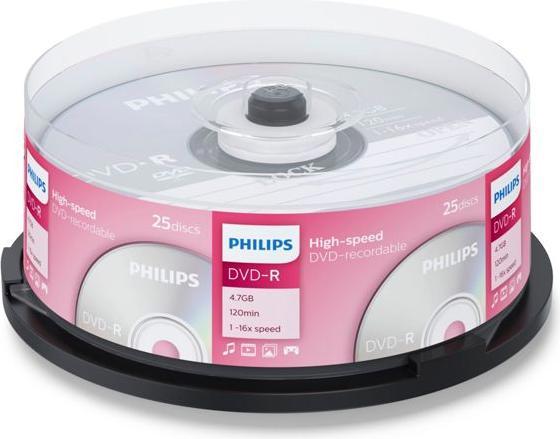Actual product image Philips 1x25 DVD-R 4.7GB 16x SP (25 x)