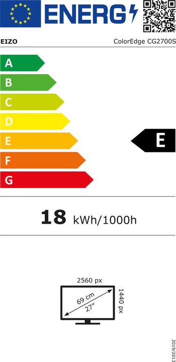 Energielabel Eizo ColorEdge CG2700S (2560 x 1440 pixels, 27")