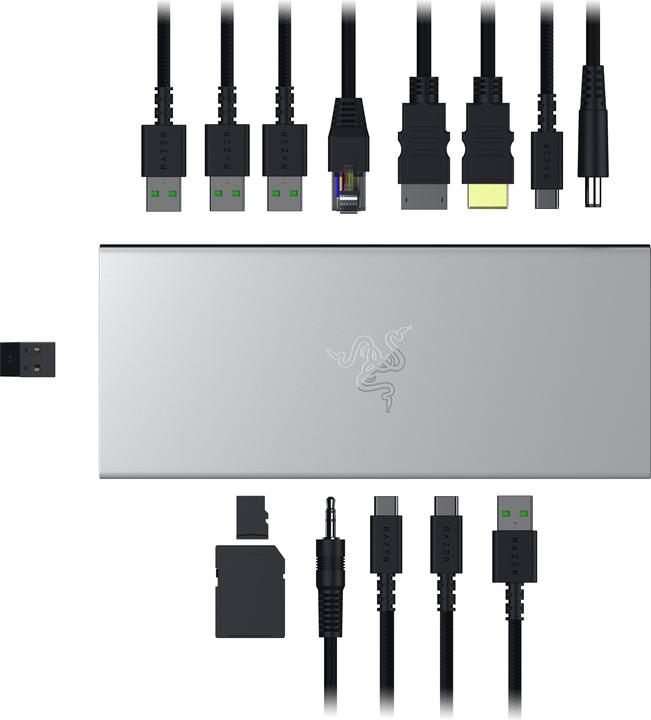 Produktbild Razer NB Acc Dock USB-C 4 Mercury (RC21-02280200-R3EK) (USB-C, 14 Ports)