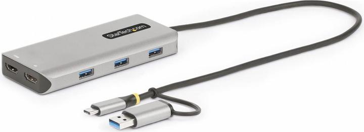 Produktbild StarTech COM USB-C & USB-A Multiport Adapter Dual HDMI 4K/1080p 3-Port USB Hub USB-C to A Dongle Min (USB-C, 3 Ports)
