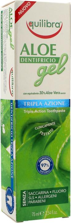 Actual product image Equilibra Aloe Gel Triple Action Toothpaste Paste In Teeth About Action Aloe Vera 75Ml (75 ml)