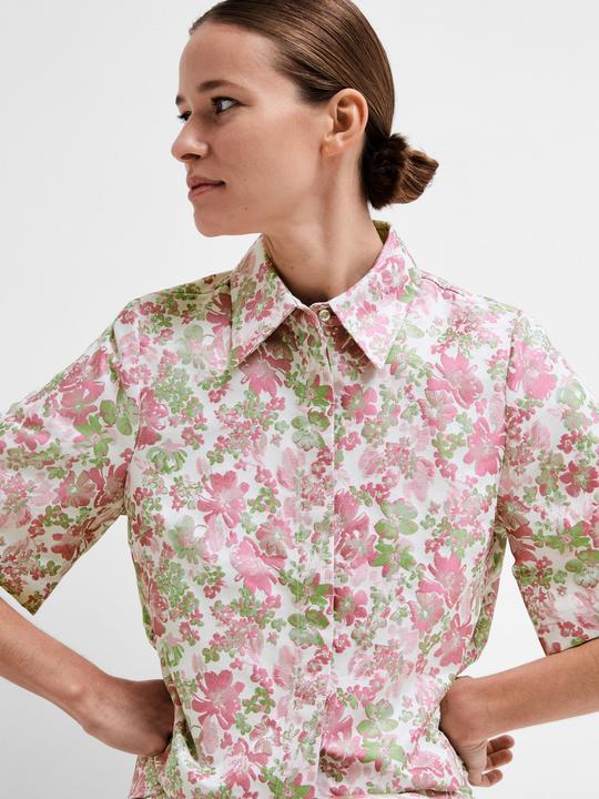 Actual product image Selected Femme Floral jacquard short sleeve shirt (36)